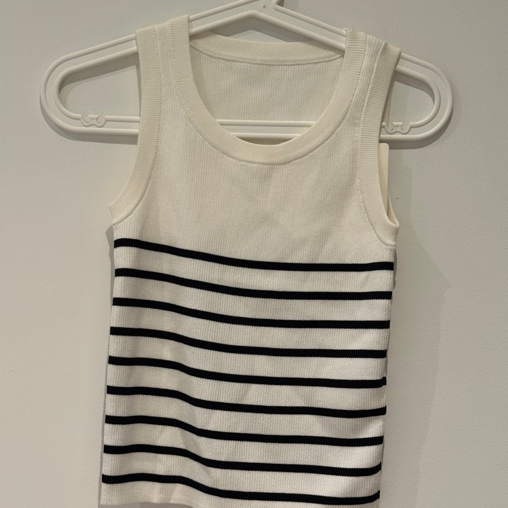 NWT - Striped Sleeveless Top - White and Black by Goelia